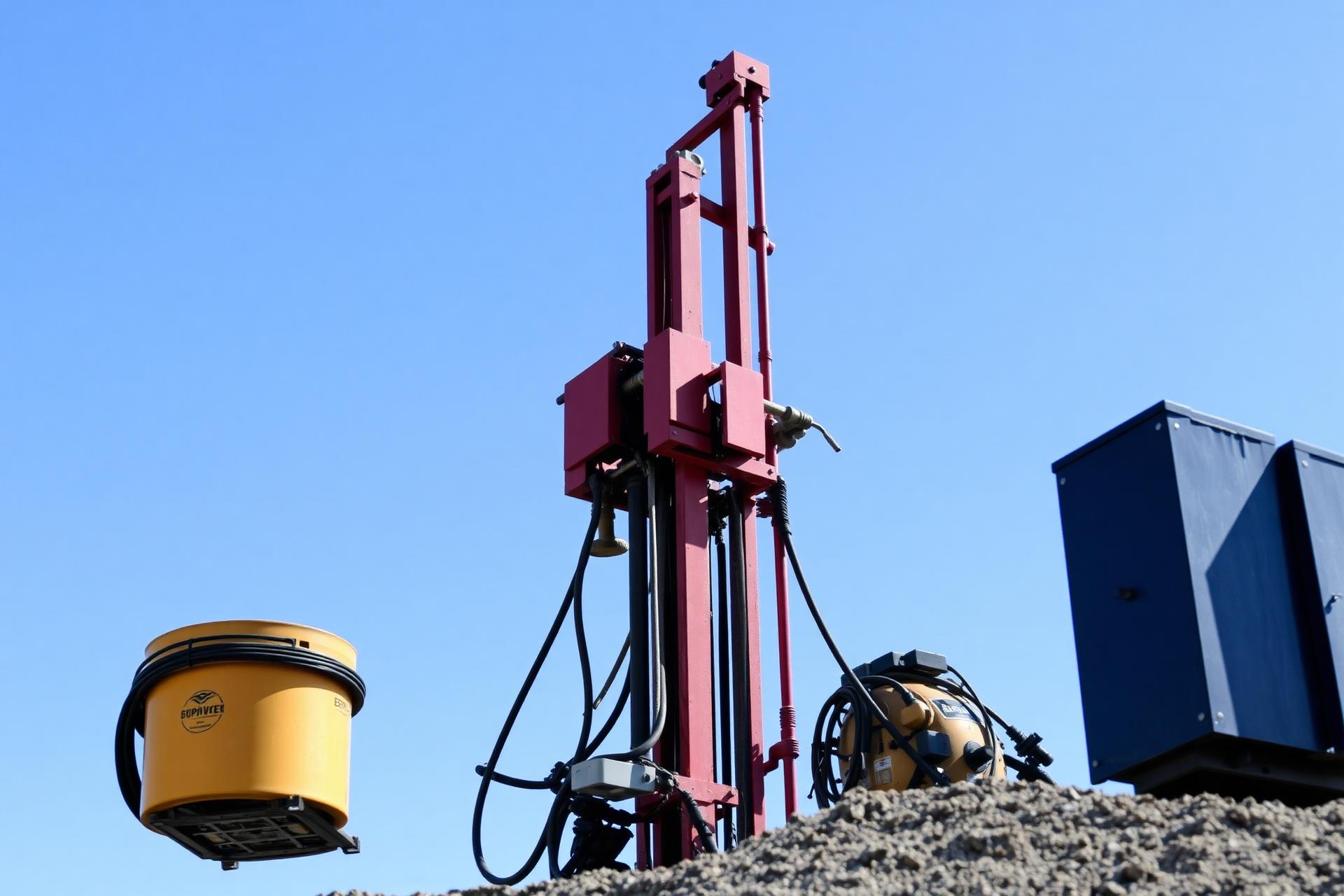 Borehole drilling rig in operation